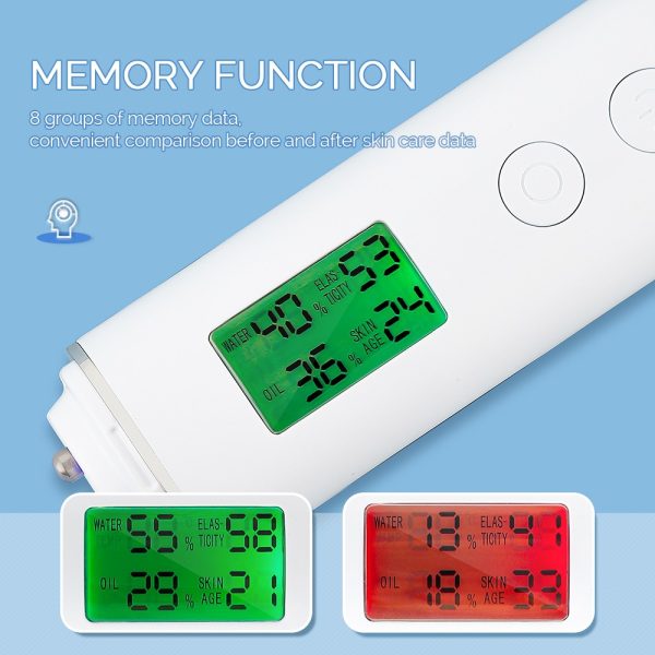 Smart Skin Analyzer with Multi-Function Detection - Measures Hydration, Oil, Elasticity, Skin Age & Fluorescent Agent Test(White) - Image 7