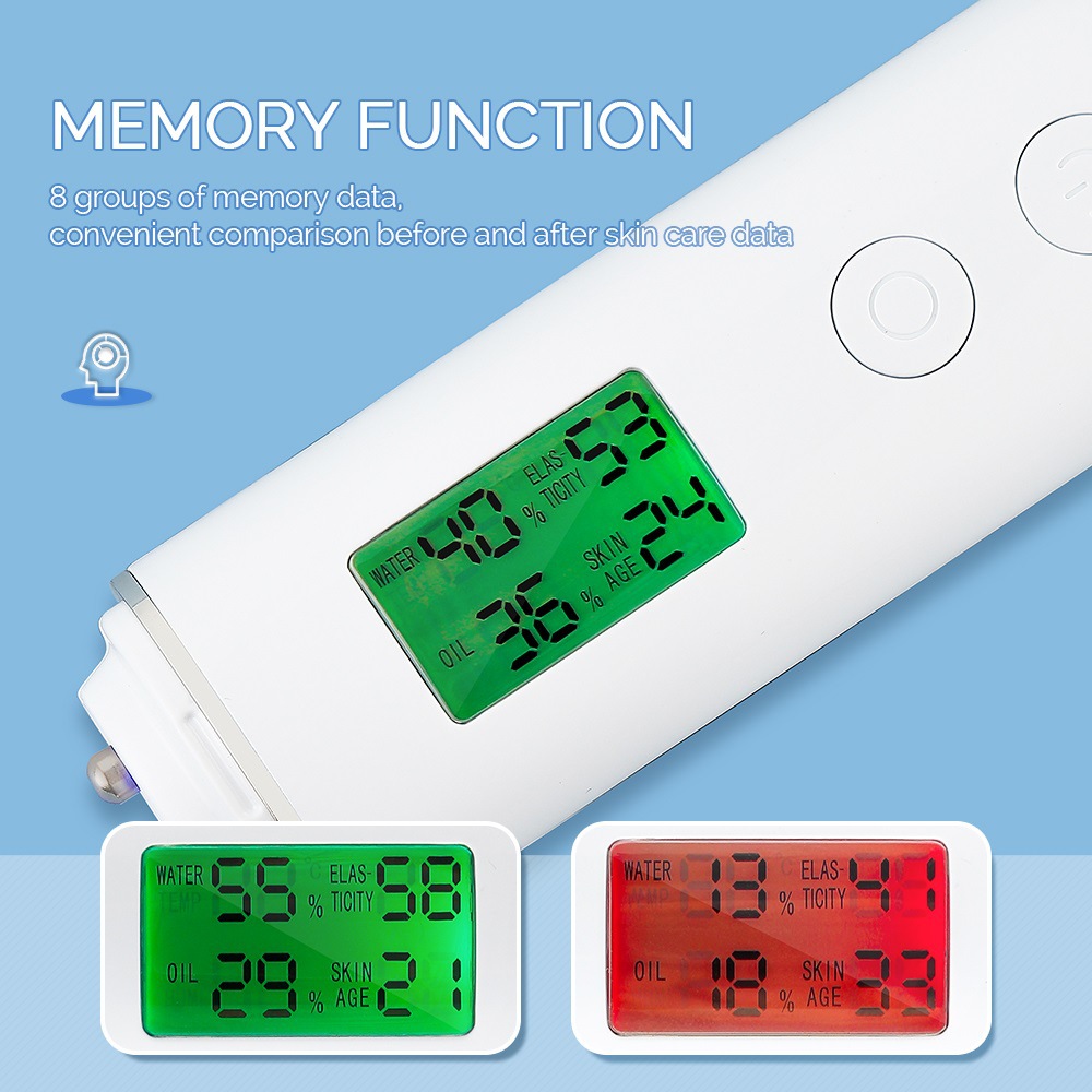 Smart Skin Analyzer with Multi-Function Detection - Measures Hydration, Oil, Elasticity, Skin Age & Fluorescent Agent Test(White) - Image 7