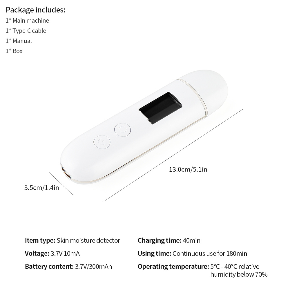 Smart Skin Analyzer with Multi-Function Detection - Measures Hydration, Oil, Elasticity, Skin Age & Fluorescent Agent Test(White) - Image 10