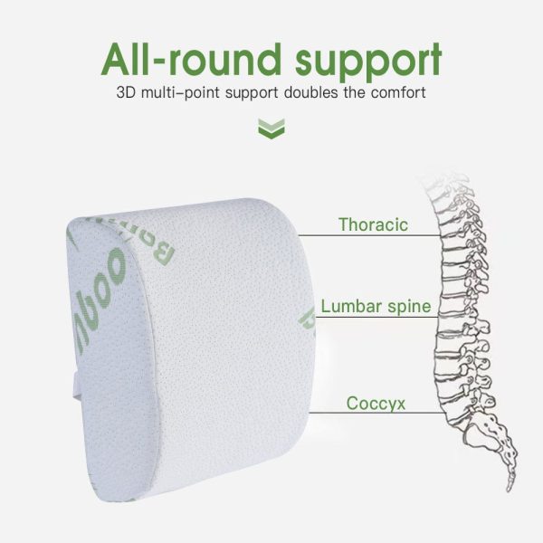Bamboo Memory Foam Lumbar Support Cushion - Image 4