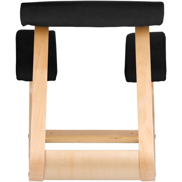 VEVOR Wooden Ergonomic Kneeling Chair Memory Seat Cushion Relieving Body Black - Image 10